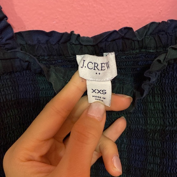 J.Crew Cotton-blend poplin smocked tiered midi dress - Picture 3 of 5